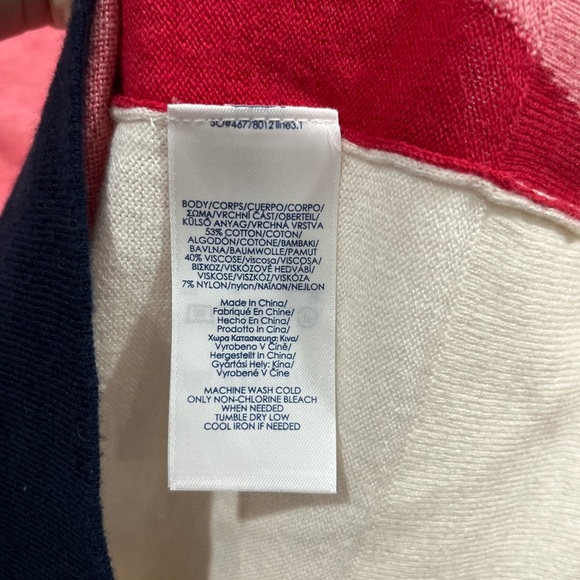 Chaps Cozy Colorblock Drop Shoulder Sweater NWOT - Picture 3 of 8